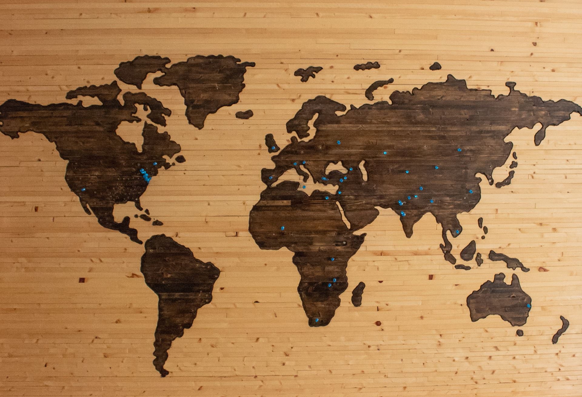 a map on a wooden background